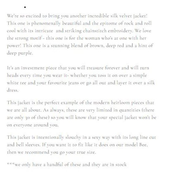 SOLD - Chasing Unicorns Movin On Up Embroidered Silk Velvet Jacket - M - Picture 2 of 11